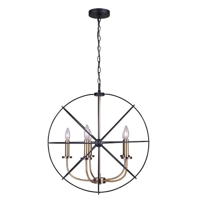 5-Light Chandelier Donovan - 25'' x 27'' - Black and Gold