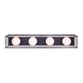 Canarm Finch 4-Light Vanity Fixture - Mat Black and Brushed Nickel, 32-in