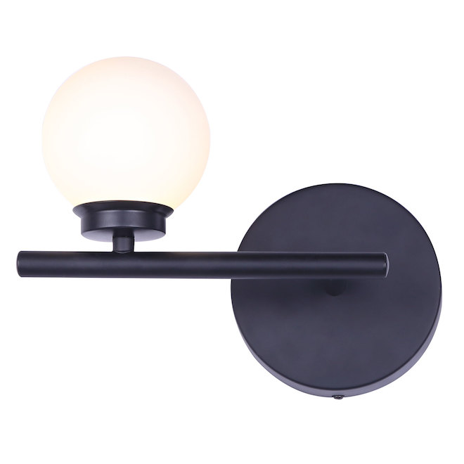 Canarm Poppy 10-in Matte Black Wall Sconce LED Light - 7 W