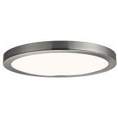 Plafonnier rond DEL, Canarm, métal et acrylique, 15 po, 30 W, nickel brossé