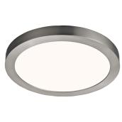 Canarm Round LED Flush Mount Ceiling Light - Metal and Acrylic - 11-in - 15 W - Brushed Nickel