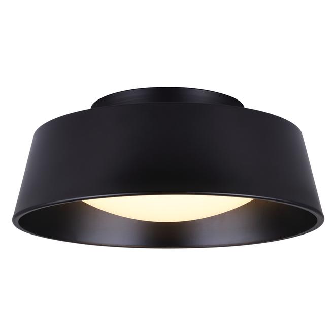 Canarm Adira Round Flush Mount Light Led 13 75 In Acrylic Black 22 W Dimmable Lfm177a14bk Rona - Flush Mount Ceiling Light Led Dimmable