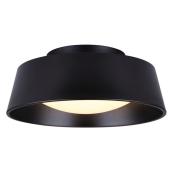 Canarm Adira Round Flush Mount Light - LED - 13.75-in - Acrylic - Black - 22-W - Dimmable