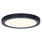 Canarm Flush Mount Ceiling Light - LED - Round - 15 W - 11-in - Metal/Acrylic - Matte Black