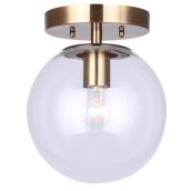 Canarm Camilo Spherical Flush Mount Light - Gold - Clear Glass - 60-W