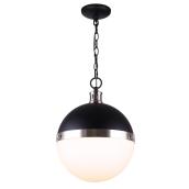 Canarm Delta Matte Black and Brushed Nickel Contemporary Globe Pendant Light