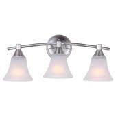 Canarm Huxley 3-Light Brushed Nickel Wall Sconce with Frosted Glass Shades