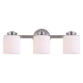 Canarm Portola 22-in 3-Light Brushed Nickel Wall Sconce with Opal Glass Shades