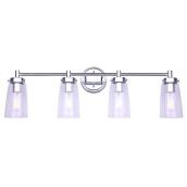 Canarm Dalroy 30-in 4-Light Chrome Wall Sconce with Clear Glass Shades
