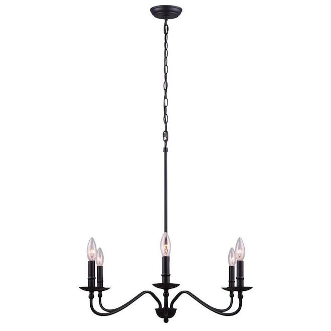 Lustre Betty par Canarm 6 lumières style transtionel noir mat