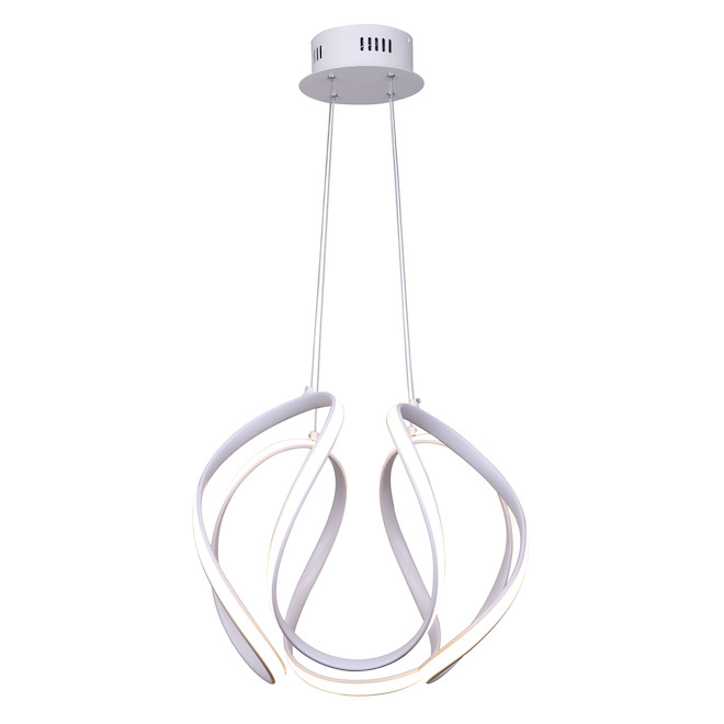 Canarm Martine Chandelier, White Finish, Cable/Cord Mount, 43.5 W Integrated LED, 3450 lm, Dimmable