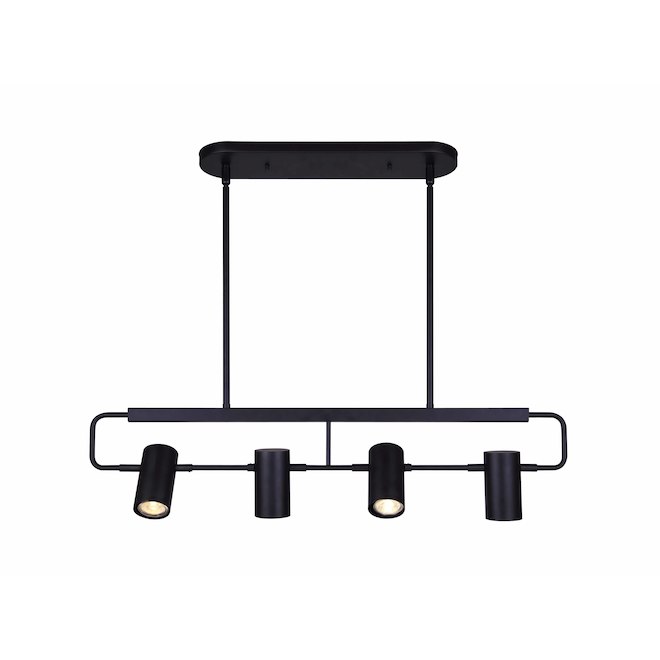 Rail d'éclairage Canarm Leal, 4 lumières dimmable noir mat