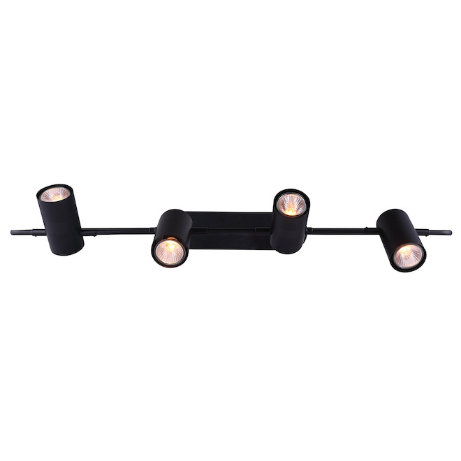 Rail d'éclairage Canarm Leal, 4 lumières dimmable noir mat