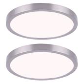 Canarm LED Disks - 11-in - 15 W - Brushed Nickel - Twin Pack