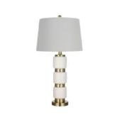 Canarm Kala Table Lamp - 15.75-in x 22.44-in - Fabric - Gold and White
