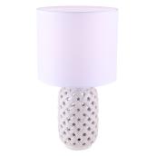 Canarm Luana Table Lamp - 14-in x 11-in - Ceramic/Fabric - Gold/White