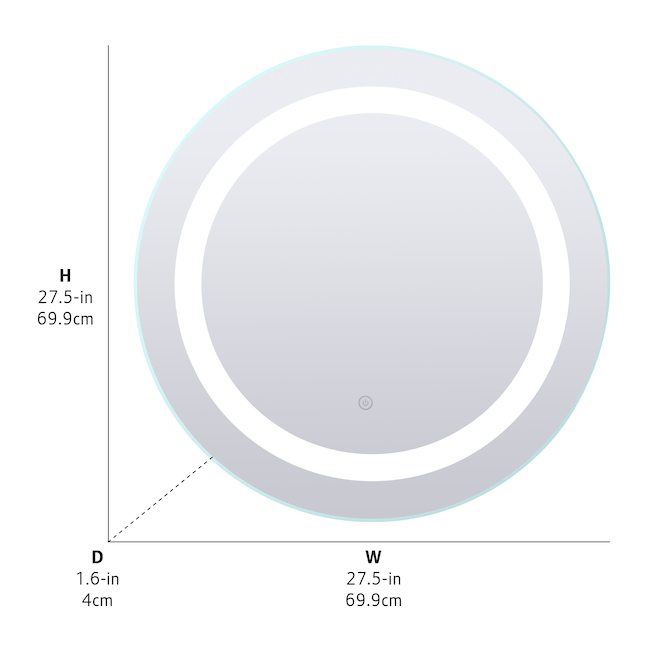 Canarm 27.5-in LED Mirror with Touch Switch and Mirror Defogger