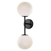 Canarm Brax 18.5-in H 2-Light Matte Black Modern/Contemporary Wall Sconce