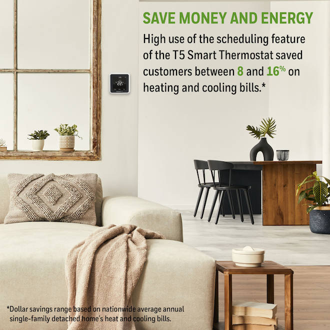 Honeywell Home T5 White Smart Programmable Thermostat with Touch Funtion and Wi-Fi