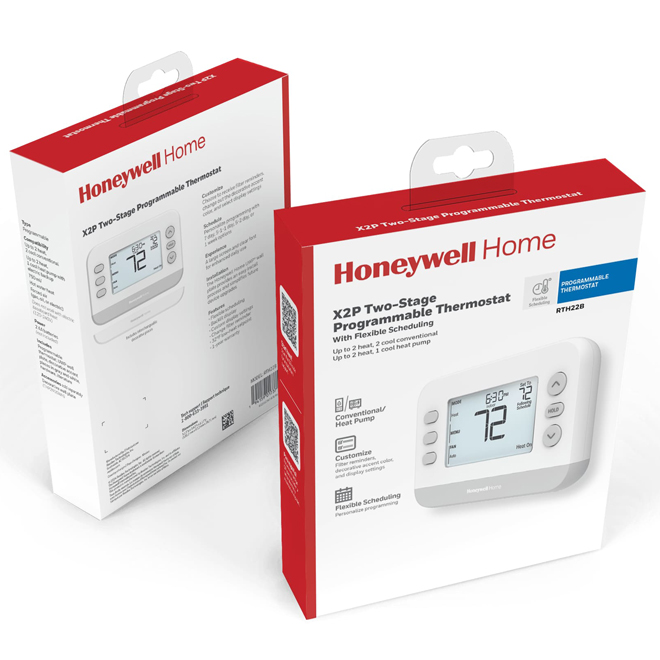 Honeywell Home Programmable Thermostat Two-Stage Battery-Operated