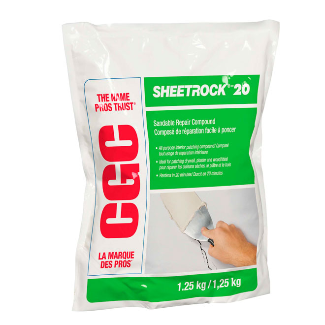 CGC Sheetrock 20 Drywall and Other Surfaces Joint Compound - 1.25-kg - All-Purpose - 450-sq. ft.