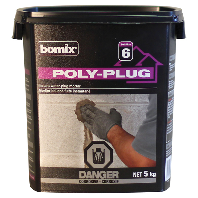 Bomix Poly-Plug Instant Patching Mortar - 11-lb - Grey