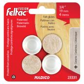 Feltac Fusion Leg Tips - White - Plastic and Felt - 3/4-in dia