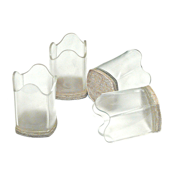 FUSION FELTAC 1 - 1-1/4-in Clear Silicone/Felt Flexible Glides - 4/Pk
