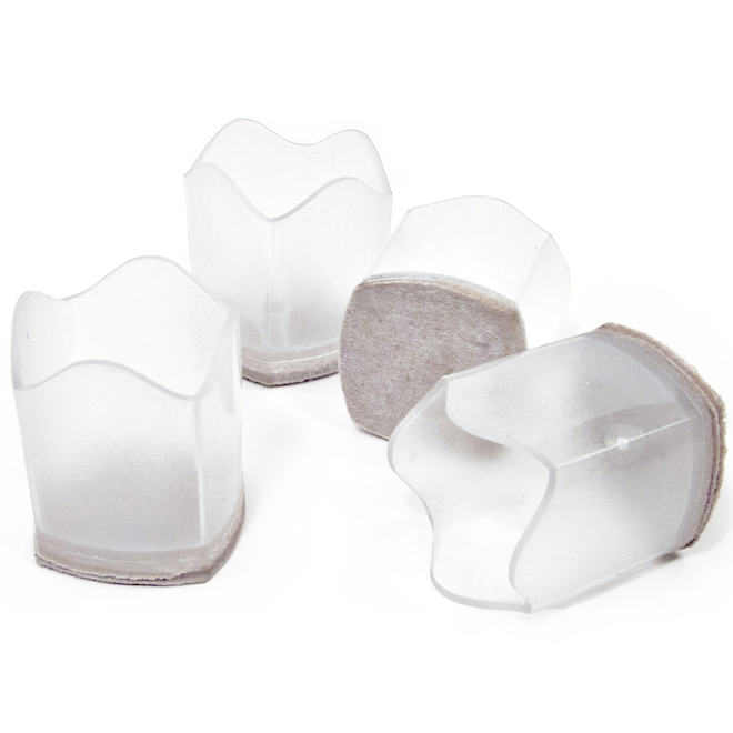 FUSION FELTAC 1-1/4 - 1 1/2-in Clear Silicone/Felt Flexible Glides - 4/Pk