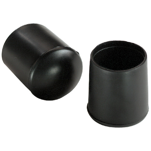 Vinyl Leg Tips - Round - Black - 3/4" - 4/Pk