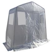 Vestibule Outdoor Shelter - High Density Polyethylene Fabric Cover - Galvanized Steel Frame - White