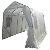 Large Car Shelter - 2 Windows - 11-ft W x 16-ft L - Galvanized Steel Frame - High Density Polyethylene Fabric