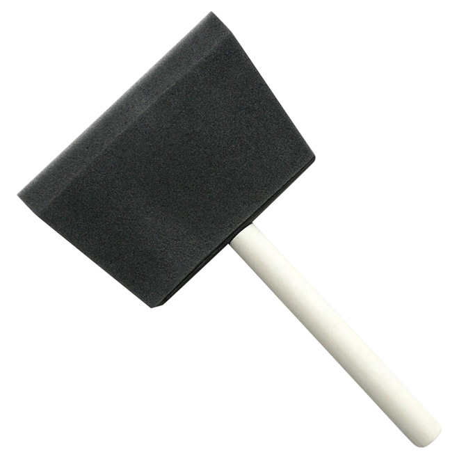 Facto Paint Brushes - 4-in W - Polyester - Foam - 50° Roof Angle - Wooden Handle - 1 Per Pack