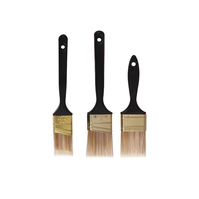 3-Pack Project Source Natural Bristle/Polyester Flat 2-in Multi-Pack Brush Set