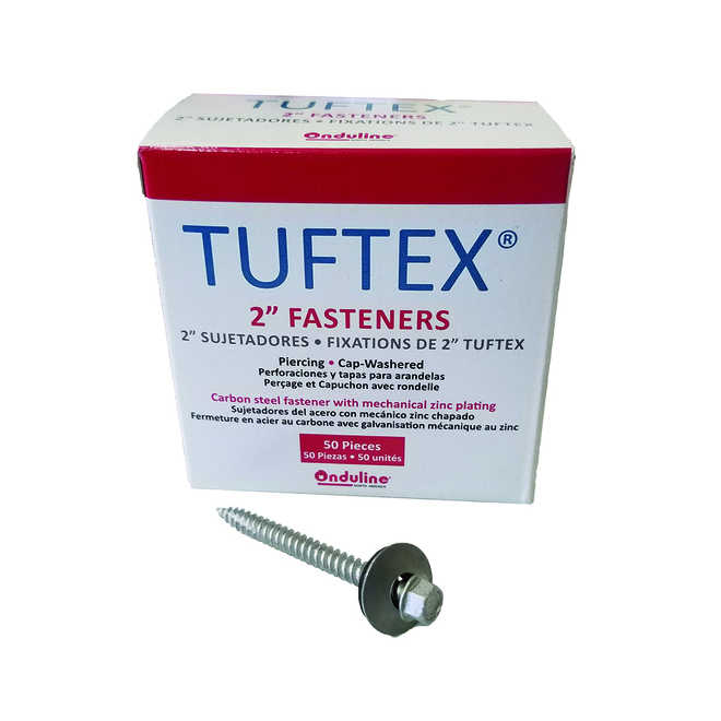 Tuftex #8 x Silver Galvanized Self-tapping Roofing Screws (50-Count)