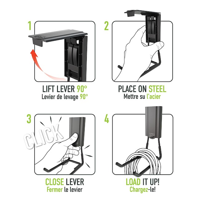 Gator Magnetics MEGA Magnetic Open Hook 3-in with 45-lb Capacity - Black