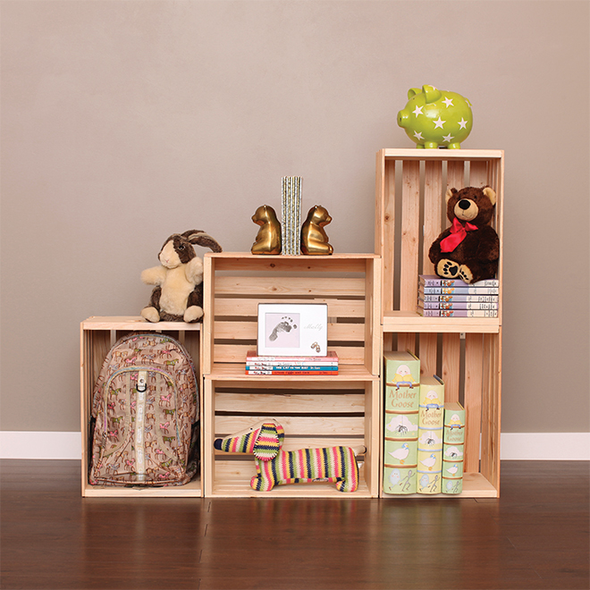 Caisse de rangement en bois Adwood 17,5 x 12,5 x 9,5 po pin