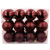 Christmas Ball Set - Plastic - Red - 24/Pk