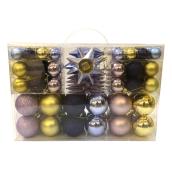 Holiday Living Christmas Balls - Chill Factor - Navy, Gold and Lavender - 100/Pack