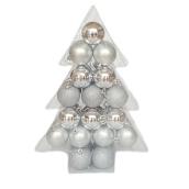 Holiday Living Christmas Balls - Snow Angel - Silver - 34/Pack