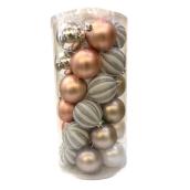 Holiday Living Christmas Balls - Snow Angel - White, Red and Silver - 30/Pack