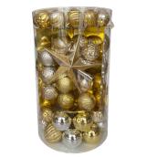 Boules de Noël mixtes Holiday Living, incassables, plastique, or/argent, paquet de 110