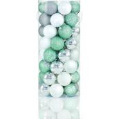 Ensemble de boules de Noël Holiday Living en plastique, bleu/argent/blanc, paquet de 50
