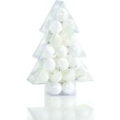 Holiday Living 34-Pack White Plastic Ball Ornament Set