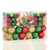 Ensemble de boules de Noël Holiday Living en plastique, rouge/vert/or, paquet de 100