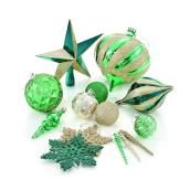 Holiday Living 110-Pack Gold and Green Plastic Ball Ornament Set