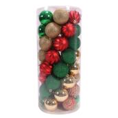 Ensemble de boules de Noël Holiday Living en plastique, vert/rouge/or, paquet de 50