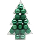 Ensemble de boules de Noël Holiday Living en plastique, vert, paquet de 34
