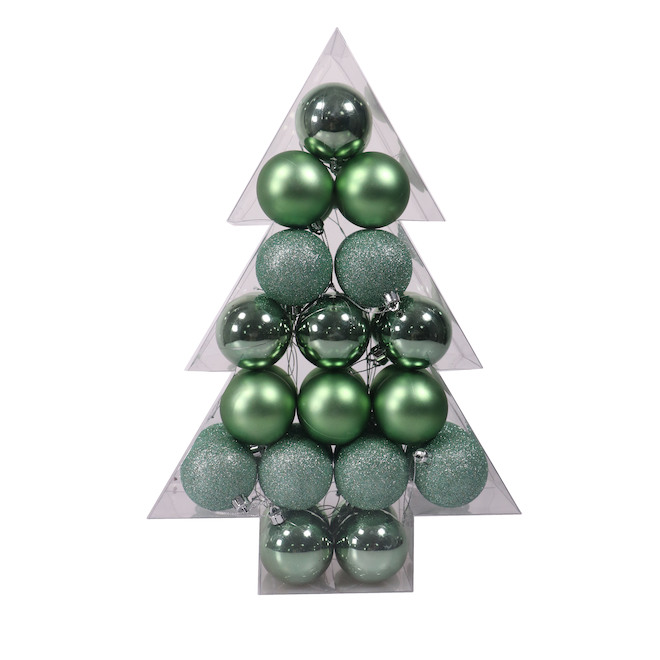 Holiday Living 34-Pack Green Plastic Ornament Set