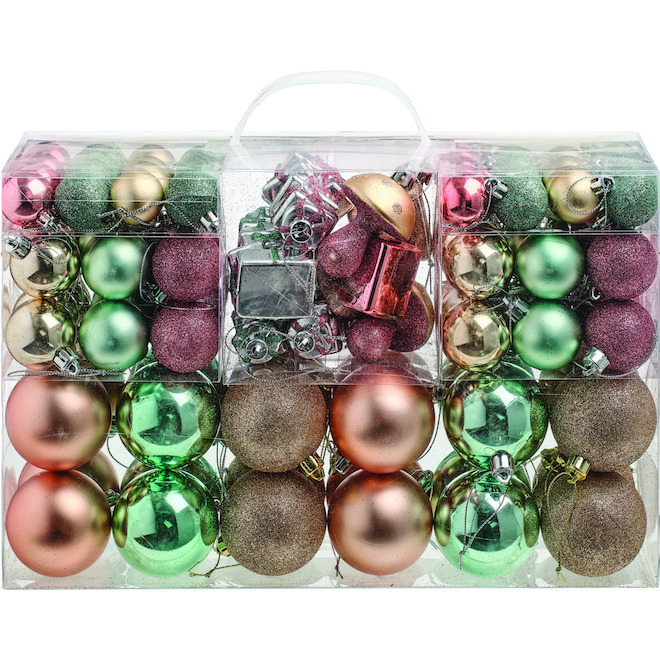 Holiday Living Christmas Ornaments Set Multiple Colors 100/Pk 0123VLBC01 RONA